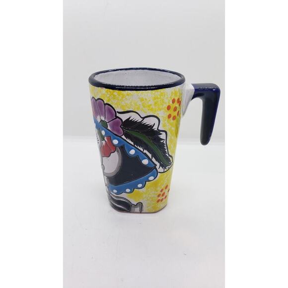 Mexican Talavera Dia De Los Muertos Mug Sugar Skull Day of the Dead Large Cup - Picture 3 of 9